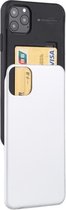 Voor iPhone 12/12 Pro GOOSPERY SKY SLIDE BUMPER TPU + PC Glijdende achterkant beschermhoes met kaartsleuf (zilver)