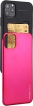 Voor iPhone 12/12 Pro GOOSPERY SKY SLIDE BUMPER TPU + PC Sliding Back Cover beschermhoes met kaartsleuf (Rose Red)