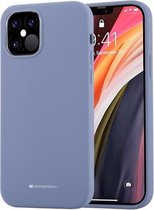 Voor iPhone 12/12 Pro GOOSPERY SILICONE Effen kleur Zacht vloeibaar siliconen Schokbestendig Soft TPU-hoesje (lavendelgrijs)