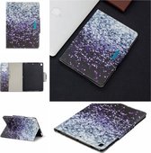 Voor iPad 9.7 (2018) / 9.7 (2017) Geschilderd patroon Horizontale flip lederen hoes met houder & kaartsleuven & portemonnee (gradiënt zwart zand)