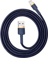 Baseus 2,4A 1 m USB naar 8-pins high-density nylon geweven USB-kabel (blauw)