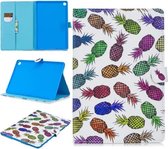 Voor Huawei MediaPad M5 10.8 Stiksels Horizontale Flip Leren Case met Houder & Kaartsleuven & Slaap / Wekfunctie (Gekleurde Ananas)