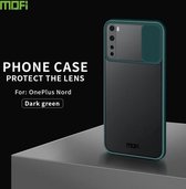 Voor OnePlus Nord MOFI Xing Dun-serie Doorschijnend Frosted PC + TPU Privacy Antireflectie Schokbestendig All-inclusive beschermhoes (groen)