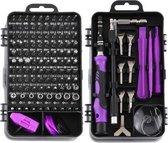 135 in 1 DIY mobiele telefoon demontage tool klok reparatie multifunctionele tool schroevendraaier set (zwart paars)