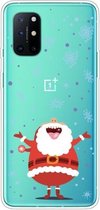 Voor OnePlus 8T Trendy Cute Christmas Patterned Case Clear TPU Cover Phone Cases (Kerstman met Open Handen)