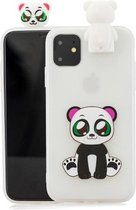 Voor iPhone 11 Pro Max Cartoon schokbestendige TPU beschermhoes met houder (Panda)