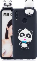 Voor Huawei Honor 10 Lite 3D Cartoon patroon schokbestendig TPU beschermhoes (Blue Bow Panda)