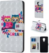 Lovers Owl Pattern Horizontale Flip Leather Case voor Huawei Mate 20 X, met houder & kaartsleuven & fotolijst & portemonnee