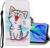 Voor Huawei Mate 30 Pro 3D Gekleurde Tekening Horizontale Flip PU Lederen Case met Houder & Kaartsleuven & Portemonnee (Rode Mond Kat)