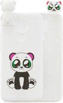 Voor Huawei Mate 30 Lite Cartoon schokbestendige TPU beschermhoes met houder (Panda)