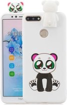 Voor Huawei Honor 7A Cartoon schokbestendige TPU beschermhoes met houder (Panda)