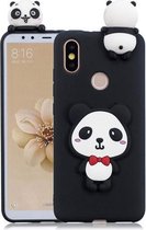 Voor Huawei Y6 2019 3D Cartoon patroon schokbestendig TPU beschermhoes (rode strik panda)