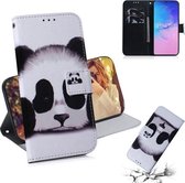 Voor Galaxy S10 Lite (A91) 3D Gekleurde Tekening Horizontale Flip Leren Case met Houder & Kaartsleuf & Portemonnee (Panda)