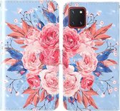 Voor Samsung Galaxy A81 3D schilderij Gekleurde tekening patroon Horizontaal Flip TPU + PU lederen tas met houder & kaartsleuven & portemonnee & lanyard (gekleurde bloemen)