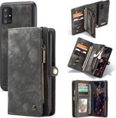 Voor Galaxy A51 CaseMe Afneembare multifunctionele horizontale flip lederen tas, met kaartsleuf & houder & rits portemonnee & fotolijst (zwart)