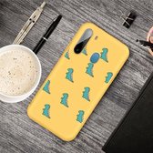 Voor Galaxy A21 Cartoon Animal Pattern Shockproof TPU beschermhoes (gele dinosaurussen)