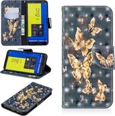 3D Gekleurde Tekening Patroon Horizontale Flip Leren Case voor Galaxy J6, met Houder & Kaartsleuven & Portemonnee (Zwarte Achtergrond Vlinder)