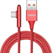 JOYROOM S-M98K 3A USB-C / Type-C Kogelvorm Snel opladen + transmissie Gevlochten nylon datakabel, lengte: 1,2 m (rood)