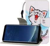 Voor Galaxy S8 Plus Gekleurde Tekening Horizontale Flip Leren Case met Houder & Kaartsleuf & Portemonnee (Rode Mond Kat)