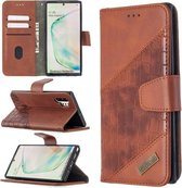 Voor Samsung Galaxy Note 10 Plus Bijpassende Kleur Krokodil Textuur Horizontale Flip PU Lederen Case met Portemonnee & Houder & Kaartsleuven (Bruin)