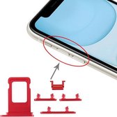Simkaarthouder + zijknop voor iPhone 11 (rood)