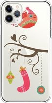 Voor iPhone 11 Pro Trendy schattig kerstpatroon Case TPU Cover Telefoonhoesjes (Gift Bird)