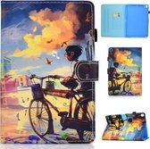 Voor iPad 10.2 inch Gekleurde Tekening Horizontale Flip Leren Case met Houder & Kaartsleuven & Slaap / Wekfunctie (Fietsen Jongen)