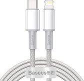 Baseus 20W Type-C / USB-C naar 8-pins PD Gevlochten snellaadgegevenskabel met hoge dichtheid, lengte: 2m (wit)