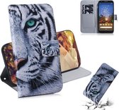 Schilderen Patroon Gekleurde Tekening Horizontale Leren Flip Case met Houder & Kaartsleuven & Portemonnee voor Google Pixel 3a (Tiger)