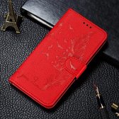 Voor Sony Xperia 5 Litchi Textuur Veer Embossing Horizontale Flip Leren Case met Houder & Kaartsleuven & Portemonnee & Fotolijst & Lanyard (Rood)