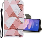 Voor Vivo Y91C Gekleurd tekeningpatroon Horizontaal leren flip-hoesje met houder & kaartsleuven & portemonnee (marmer)