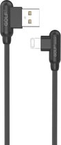 GOLF GC-45i 1m 90 graden elleboog 8-pins naar USB 2.4A snelladende USB-datakabel voor iPhone 7 & 7 Plus, iPhone 6 & 6s, iPhone 6 Plus & 6s Plus (zwart)