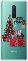 Voor OnePlus 8 Christmas Series transparante TPU beschermhoes (kerstpyjama)