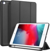 DUX DUCIS OSOM-SERIE Drie-opvouwbare horizontale lederen flip-hoes met pengleuven voor iPad mini (2019) (zwart)