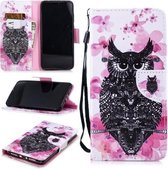 Voor Huawei P20 Pro Gekleurd Tekening Patroon Horizontaal Flip TPU + PU Lederen Case met Houder & Kaartsleuven & Portemonnee & Lanyard (Uil)