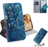 Voor Samsung Galaxy S21 5G Gekleurde Tekening Horizontale Flip Leren Case, met Houder & Kaartsleuven & Portemonnee (Abrikozenbloem)