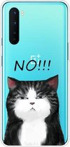 Voor OnePlus Nord schokbestendig geverfd transparant TPU beschermhoes (GEEN kat)