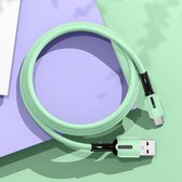 USAMS US-SJ433 U51 USB-C naar USB siliconen datakabel met licht, kabellengte: 1m (mintgroen)