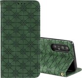 Voor Oppo Reno3 Pro / Find X2 Lucky Flowers Embossing Pattern Magnetische horizontale flip lederen tas met houder & kaartsleuven (groen)