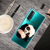 Voor Huawei P Smart 2021 Gekleurde tekening Clear TPU Beschermhoes (Tilted Head Panda)