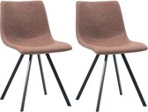 Medina Eetkamerstoelen 2 st kunstleer medium bruin