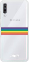 6F hoesje - geschikt voor Samsung Galaxy A70 -  Transparant TPU Case - #LGBT - Horizontal #ffffff