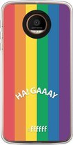 6F hoesje - geschikt voor Motorola Moto Z Force -  Transparant TPU Case - #LGBT - Ha! Gaaay #ffffff