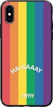 6F hoesje - geschikt voor iPhone Xs -  TPU Case - #LGBT - Ha! Gaaay #ffffff