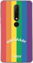 Nokia X6 (2018) Hoesje Transparant TPU Case - #LGBT - Ha! Gaaay #ffffff