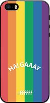 6F hoesje - geschikt voor iPhone 5 -  TPU Case - #LGBT - Ha! Gaaay #ffffff