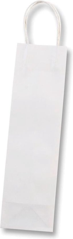 Folia papieren kraft zak voor flessen, 110 g/m², wit, pak van 6 stuks