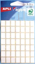 Étiquettes blanches Agipa en carton 9 x 13 mm (lxh), 343 pièces, 49 par feuille