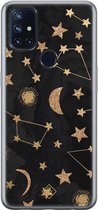 OnePlus Nord N10 5G hoesje siliconen - Counting the stars | OnePlus Nord N10 5G case | zwart | TPU backcover transparant