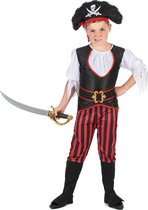 LUCIDA - Piratenpak met doodskop hoed voor jongens - L 128/140 (10-12 jaar)